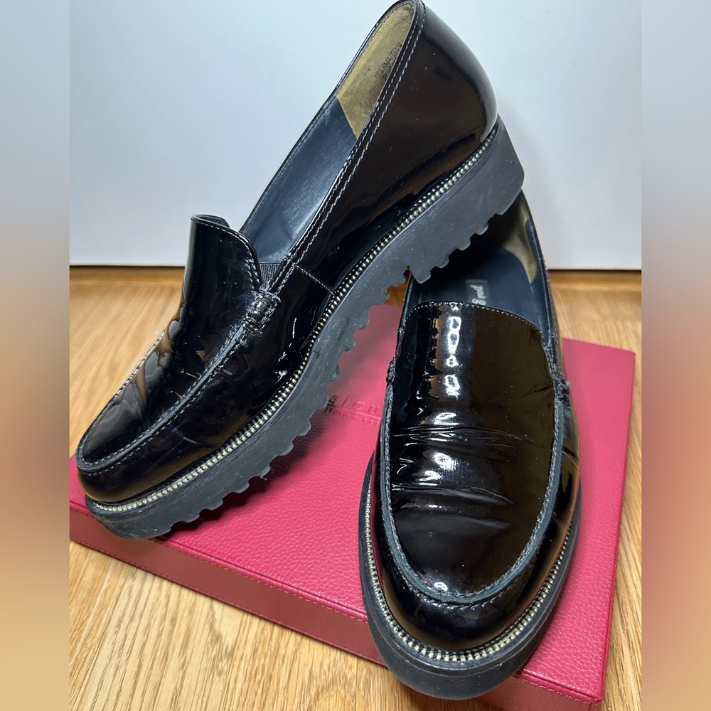 Paul Green Women’s Loafer See Measure About 7.5 -8 US EUC Black Patent Leather